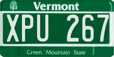 VT license plate XPU267