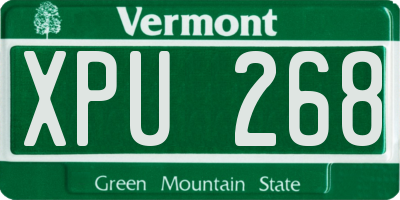 VT license plate XPU268