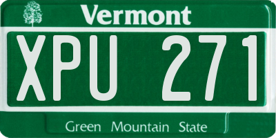 VT license plate XPU271