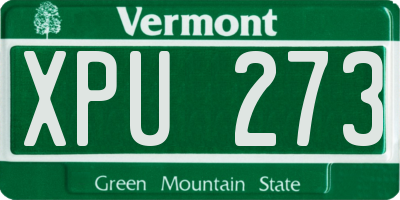 VT license plate XPU273
