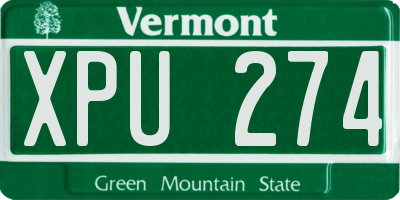 VT license plate XPU274