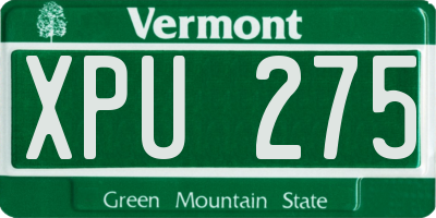 VT license plate XPU275