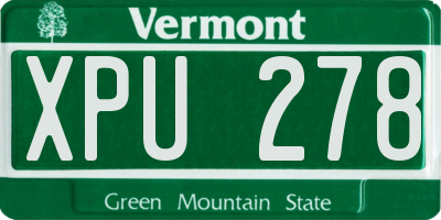 VT license plate XPU278