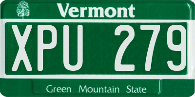 VT license plate XPU279