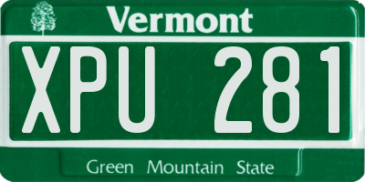 VT license plate XPU281