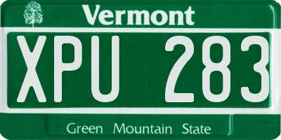 VT license plate XPU283