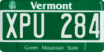 VT license plate XPU284