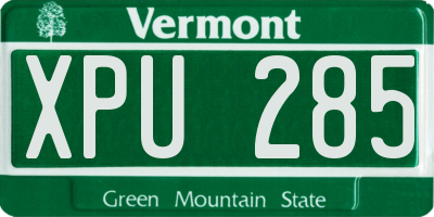 VT license plate XPU285