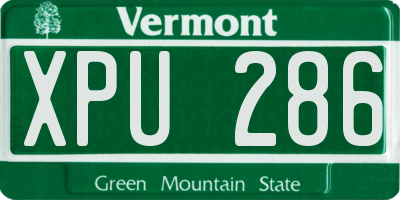 VT license plate XPU286