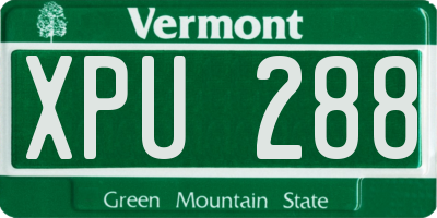 VT license plate XPU288