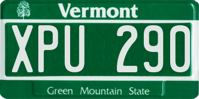 VT license plate XPU290