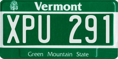 VT license plate XPU291