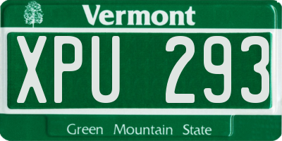 VT license plate XPU293