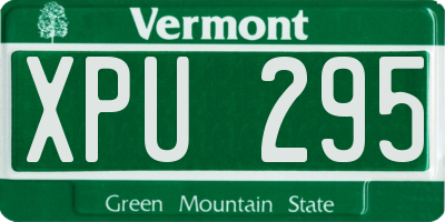 VT license plate XPU295