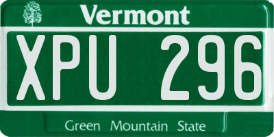 VT license plate XPU296