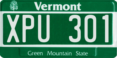 VT license plate XPU301