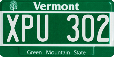 VT license plate XPU302