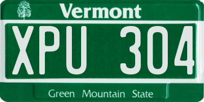 VT license plate XPU304
