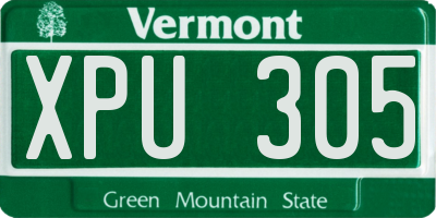 VT license plate XPU305