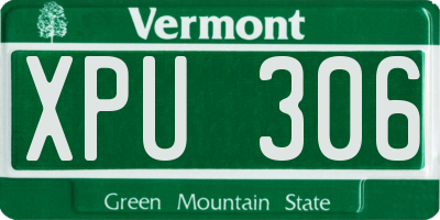 VT license plate XPU306
