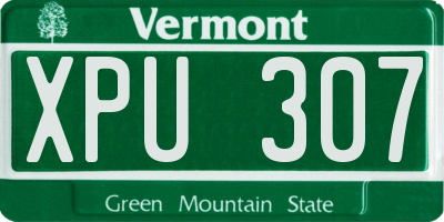 VT license plate XPU307
