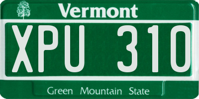 VT license plate XPU310