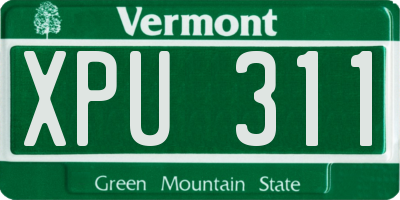 VT license plate XPU311