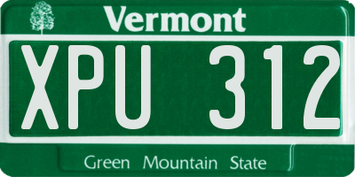 VT license plate XPU312