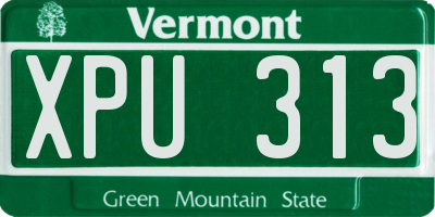 VT license plate XPU313