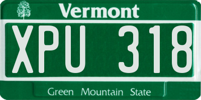 VT license plate XPU318