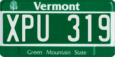 VT license plate XPU319