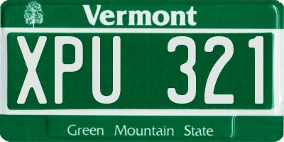 VT license plate XPU321