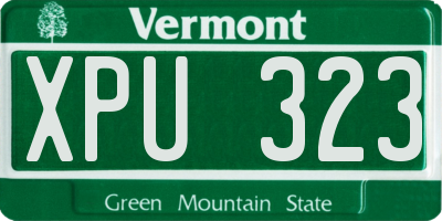 VT license plate XPU323