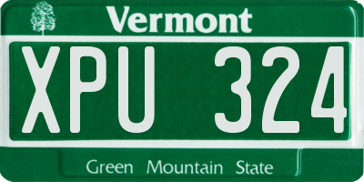 VT license plate XPU324