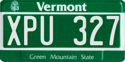 VT license plate XPU327