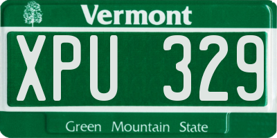 VT license plate XPU329