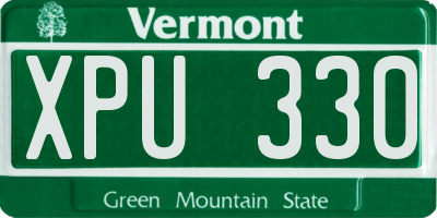 VT license plate XPU330