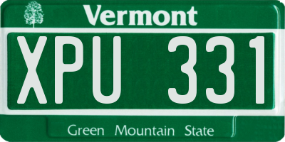 VT license plate XPU331