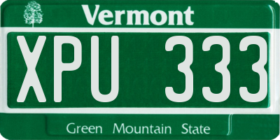 VT license plate XPU333