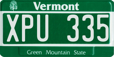 VT license plate XPU335