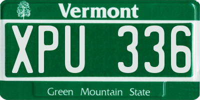 VT license plate XPU336