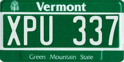 VT license plate XPU337