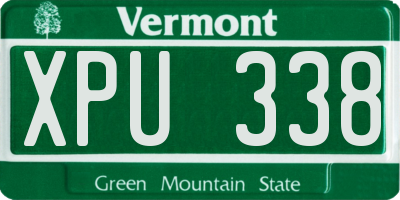 VT license plate XPU338