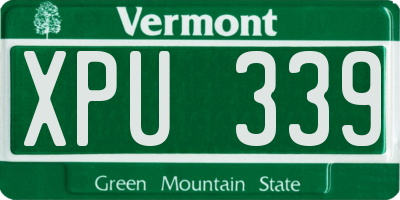VT license plate XPU339