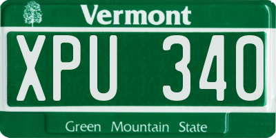 VT license plate XPU340
