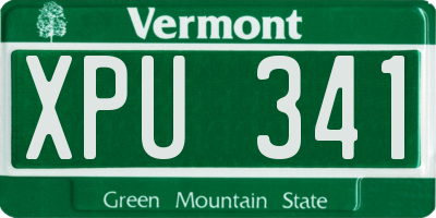 VT license plate XPU341