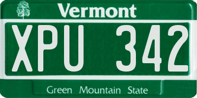 VT license plate XPU342