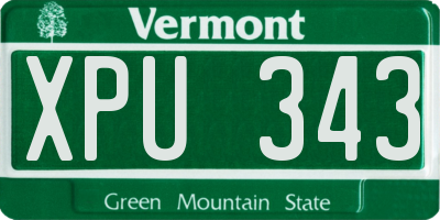 VT license plate XPU343