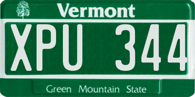VT license plate XPU344