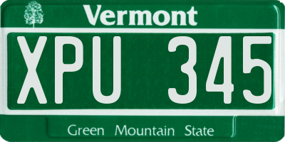 VT license plate XPU345